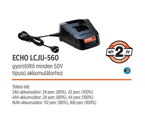  ECHO LCJU-560 gyorstöltő minden típusú akkumlátorhoz 